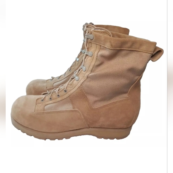 Wellco Combat Boot Men's Size 15.5 EW~ Extra Wide Canvas, Suede, Leather Tan - Picture 3 of 12